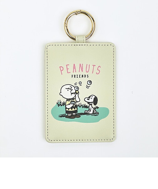 スヌーピー シングルパスケース 情景 イエロー 定期入れ SNOOPY