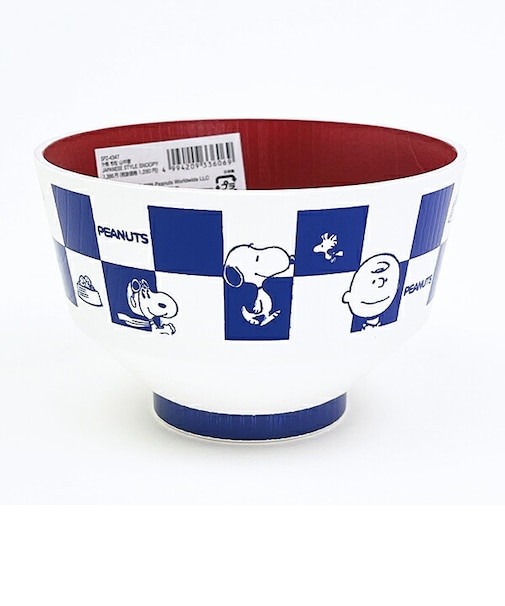 スヌーピー 汁椀 市松(山中塗) 和柄シリーズ 食器 日本製 SNOOPY