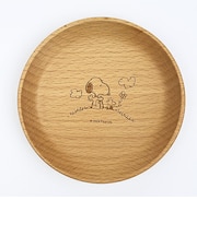 スヌーピー ブナ丸プレート 12cm(C) 食器 木製キッチングッズシリーズ SNOOPY