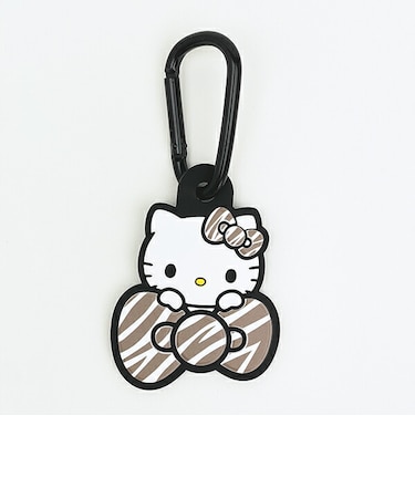 サンリオ ハローキティ ラバーマスコット付きカラビナ ゼブラ柄 Sanrio