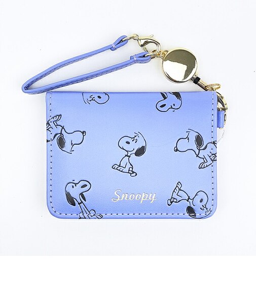 スヌーピー オープンパスケース パープル 定期入れ SNOOPY