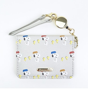 スヌーピー オープンパスケース グレー 定期入れ SNOOPY