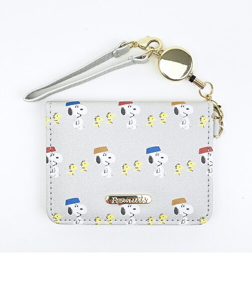 スヌーピー オープンパスケース グレー 定期入れ SNOOPY