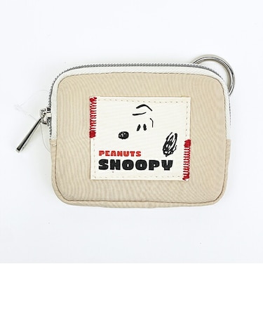 スヌーピー カラビナ付きミニフラットポーチ ワッペン スヌーピー SNOOPY