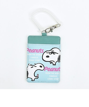 スヌーピー シングルパスケース コンビフェイス グリーン 定期入れ SNOOPY