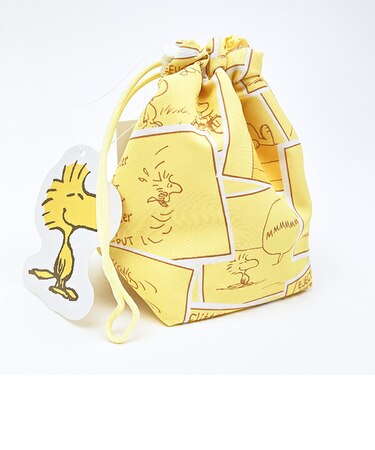 スヌーピー コミック ミニ巾着 イエロー SNOOPY