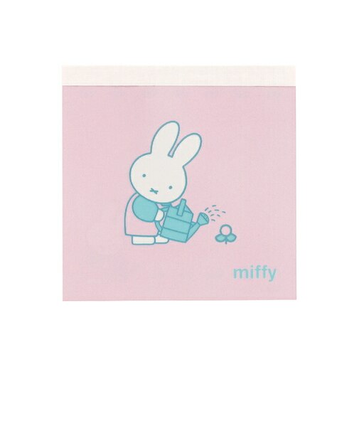 ミッフィー miffy メモパッド・スクエア (flower) ピンク 文具 日本製