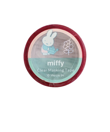 ミッフィー miffy オーロラ箔クリアマスキングテープ (flower) ピンク 文具