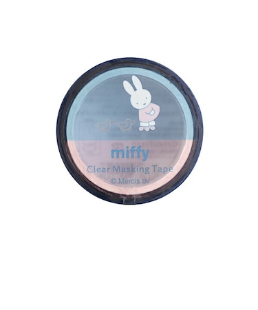 ミッフィー miffy オーロラ箔クリアマスキングテープ (friends) ブルー 文具