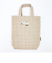 スヌーピー ワッペン巾着トートバッグ ベージュ SNOOPY