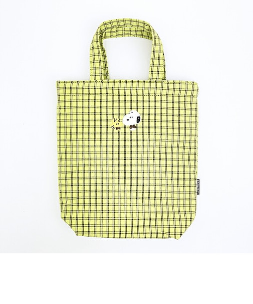 スヌーピー ワッペン巾着トートバッグ グリーン SNOOPY
