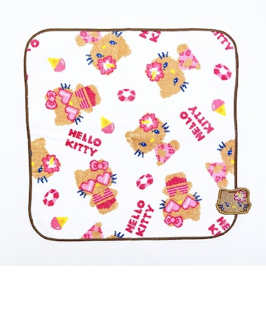 サンリオ 日焼けキティ 刺繍ハンドタオル (パターン) ハンカチ Sanrio