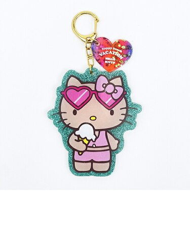 サンリオ 日焼けキティ ミラー付きキーリング ミント キーホルダー Sanrio