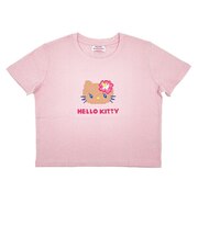 サンリオ 日焼けキティ クロップド半袖Tシャツ (フェイス) ピンク Sサイズ アパレル Sanrio