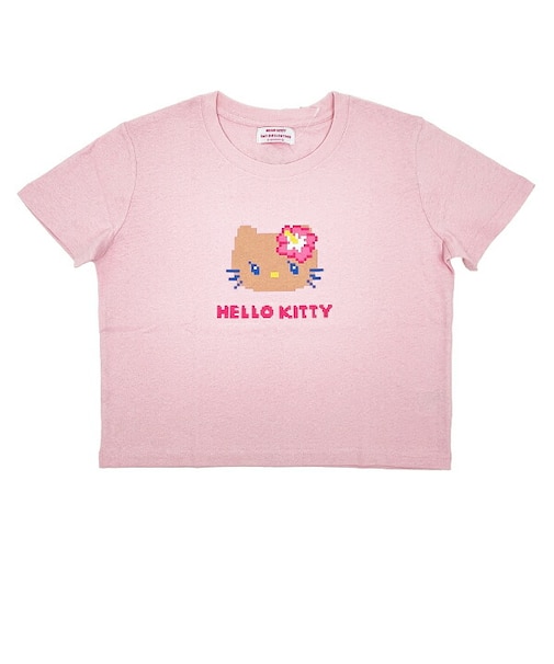 サンリオ 日焼けキティ クロップド半袖Tシャツ (フェイス) ピンク Mサイズ アパレル Sanrio