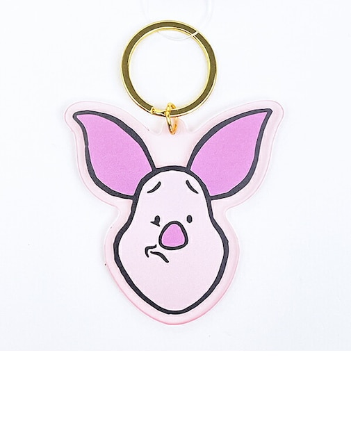 ディズニー くまのプーさん ピグレット 染色アクリルキーホルダー (ピンク) ファニーフェイスフレンズシリーズ Disney