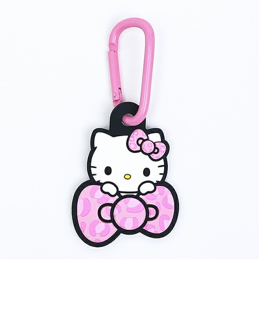 サンリオ ハローキティ ラバーマスコット付きカラビナ ヒョウ柄(ピンク) Sanrio