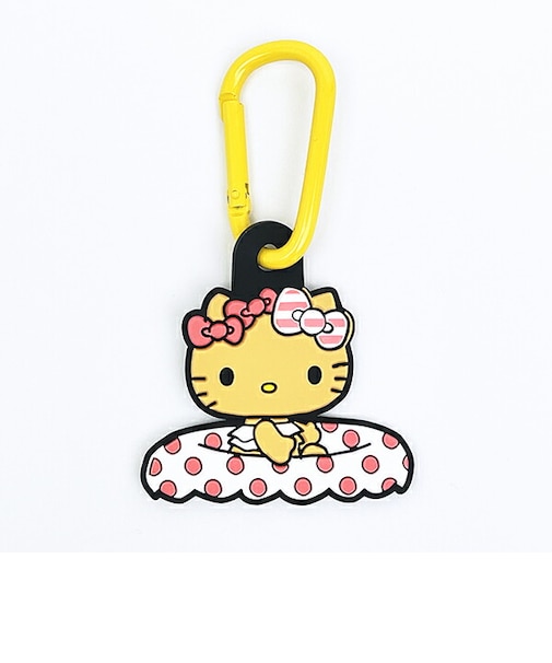サンリオ 日焼け キティ ラバーマスコット付きカラビナ うきわ Sanrio