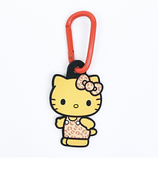 サンリオ 日焼け キティ ラバーマスコット付きカラビナ ヒョウ柄 Sanrio