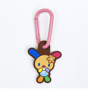 サンリオ 日焼け ウサハナ ラバーマスコット付きカラビナ Sanrio