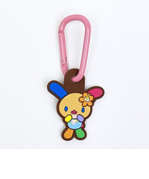 サンリオ 日焼け ウサハナ ラバーマスコット付きカラビナ Sanrio