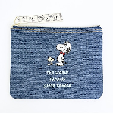 スヌーピー フラットポーチ ボウタイ ネイビー SNOOPY