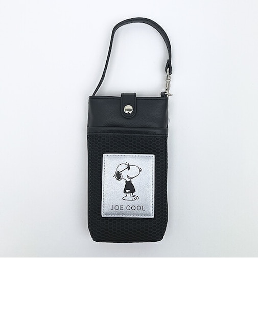 スヌーピー ジョークール ストラップ付メガネケース 横顔 ブラック SNOOPY