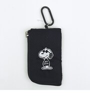 スヌーピー ジョークール キーパスポーチ 正面 ブラック SNOOPY