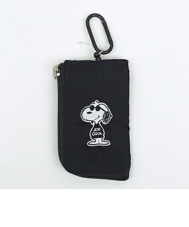 スヌーピー ジョークール キーパスポーチ 正面 ブラック SNOOPY