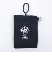 スヌーピー ジョークール パスポーチ 正面 ブラック SNOOPY