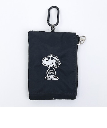 スヌーピー ジョークール パスポーチ 正面 ブラック SNOOPY
