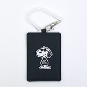 スヌーピー ジョークール シングルパスケース 正面 ブラック SNOOPY