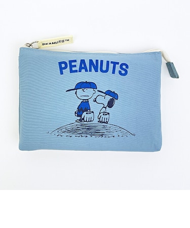 スヌーピー 3ポケットポーチ BASEBALL PEANUT グレー SNOOPY