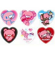 GLOOMY(グルーミー) ハート型缶バッジ 日本製【全6種類のうちランダムで1点】