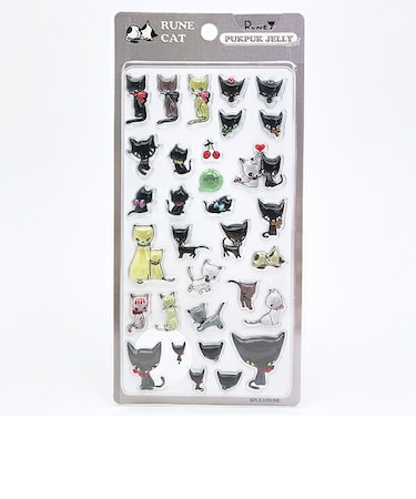 内藤ルネ キャット2 ぷくぷくジェリーシール 立体シール 文具