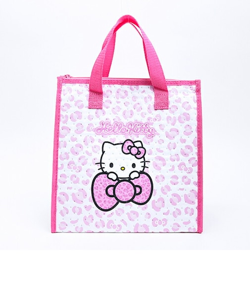 サンリオ ハローキティ 不繊布保冷バッグ ヒョウ柄(ピンク) ランチ Sanrio