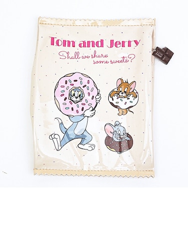 トムとジェリ― お菓子ポーチ (ベージュ)