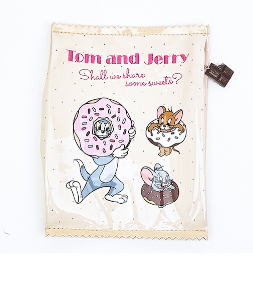 トムとジェリ― お菓子ポーチ (ベージュ)