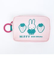 ミッフィー miffy カラビナ付ミニポーチ (ピンク×グリーン)