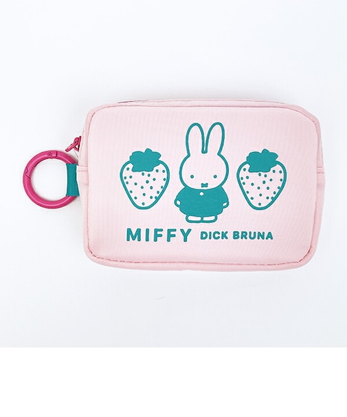 ミッフィー miffy カラビナ付ミニポーチ (ピンク×グリーン)