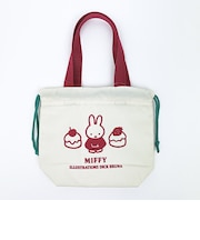 ミッフィー miffy 保冷ミニ巾着 (レッド×ホワイト)