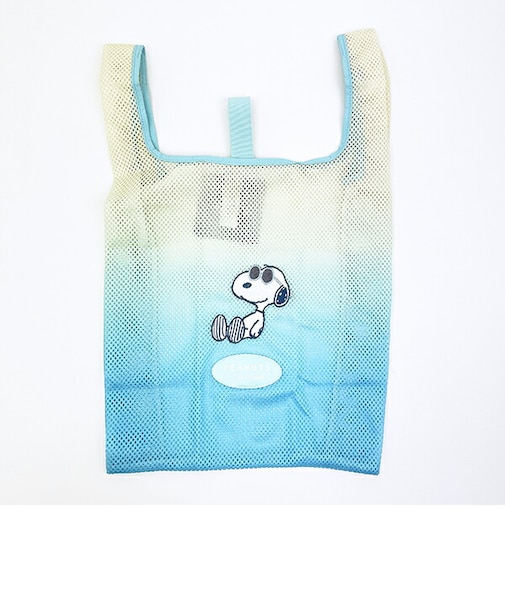 スヌーピー ジョークール メッシュエコバッグ パステル グラデーション SNOOPY