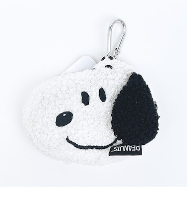 スヌーピー ミニカラビナフェイスポーチ ブラック SNOOPY