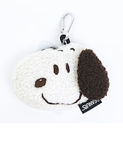 スヌーピー ミニカラビナフェイスポーチ モカ SNOOPY