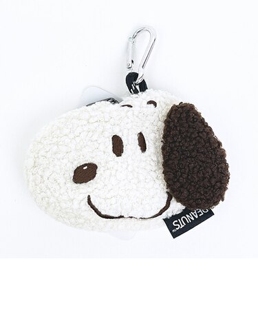 スヌーピー ミニカラビナフェイスポーチ モカ SNOOPY