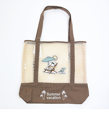 スヌーピー メッシュトートバッグ ブラウン SNOOPY