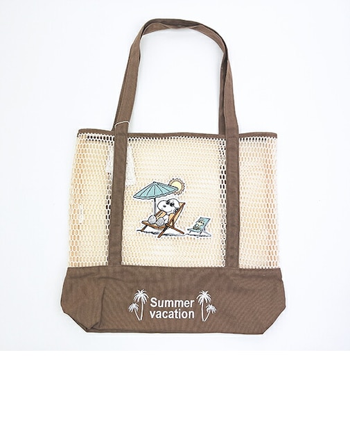 スヌーピー メッシュトートバッグ ブラウン SNOOPY