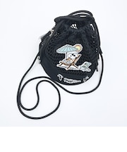 スヌーピー メッシュ巾着ショルダーバッグ ブラック SNOOPY
