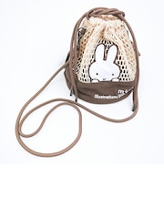 ミッフィー miffy メッシュ巾着ショルダーバッグ ブラウン