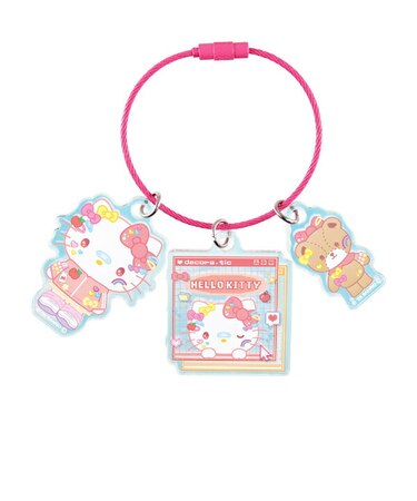 サンリオ ハローキティ オーロラワイヤーキーリング でこらちっく Sanrio
